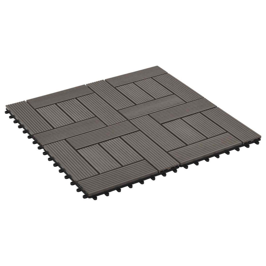 vidaXL Tile de Decking 22 uds. Marrón Oscuro 30 x 30 cm WPC