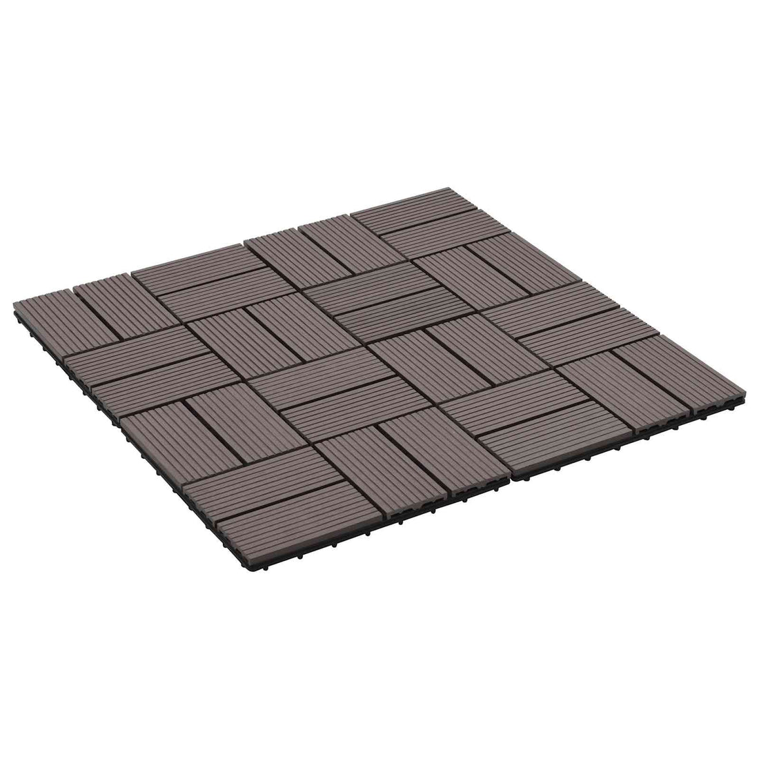 vidaXL Tile de Decking 22 uds. Marrón Oscuro 30 x 30 cm WPC