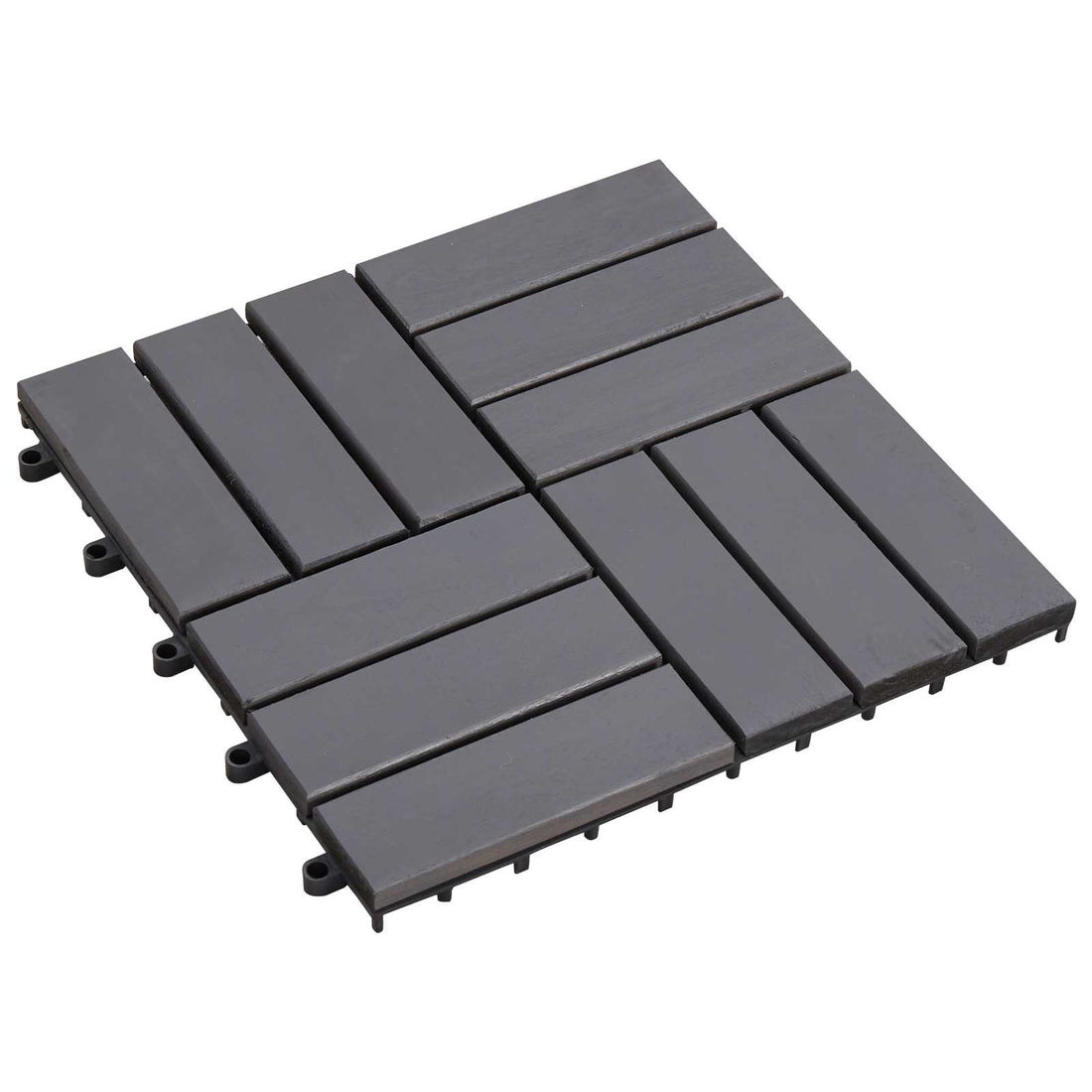 vidaXL Tile de Decking 30 uds. Gris 30 x 30 cm Madera de Acacia