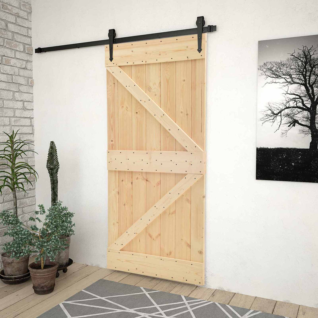 vidaXL Puerta Corredera 80 x 210 cm Madera de Pino Maciza