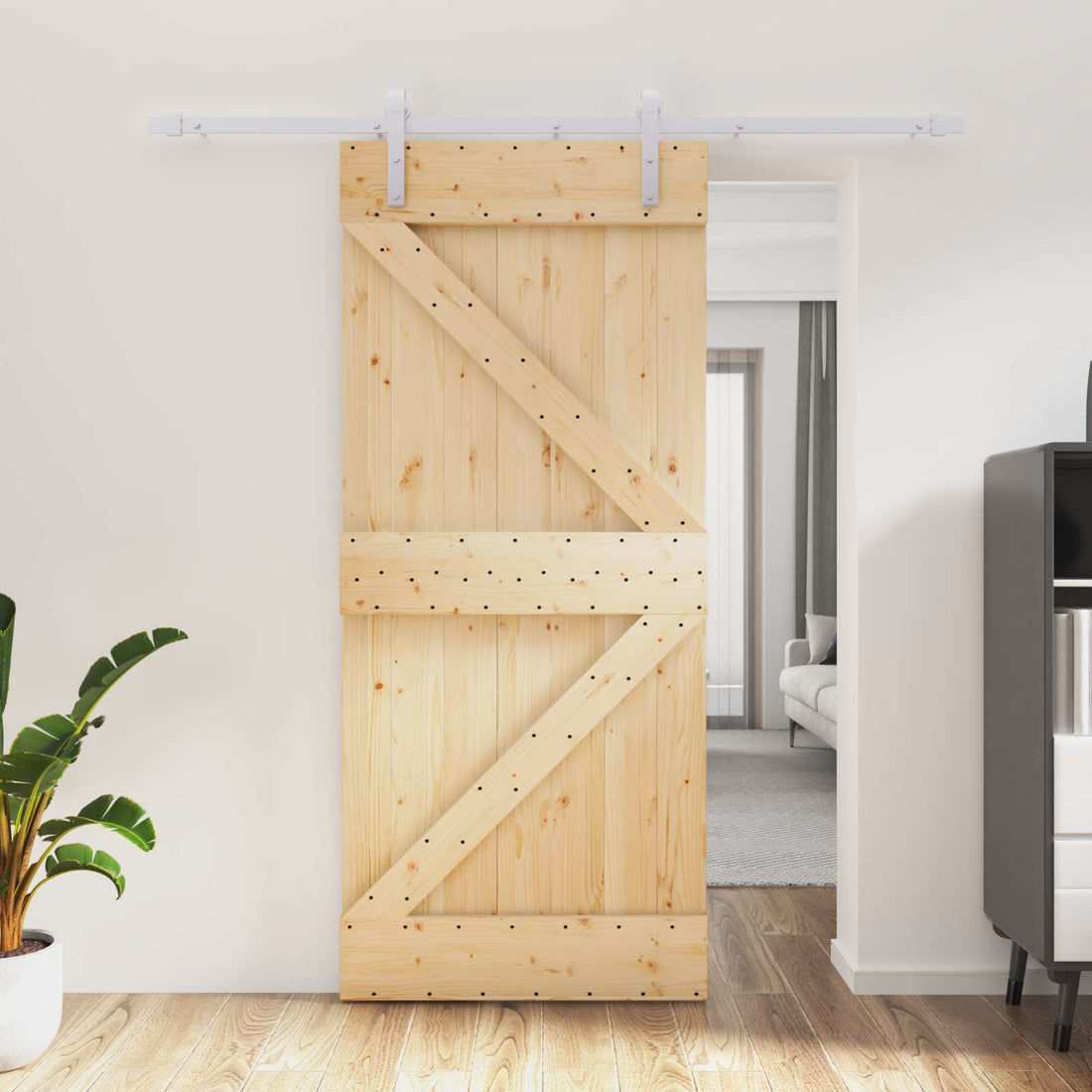 vidaXL Puerta Corredera 90 x 210 cm Madera de Pino Maciza