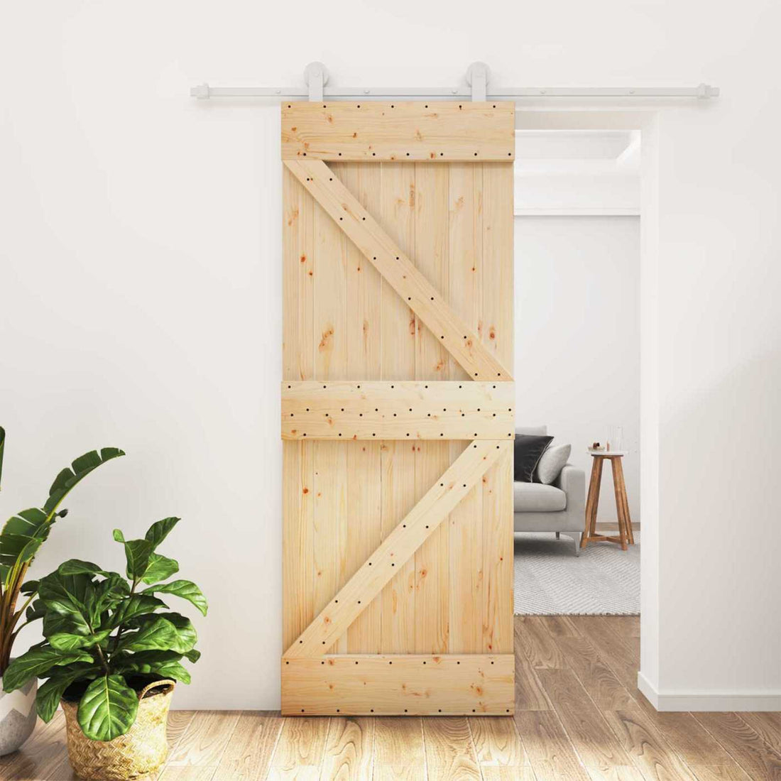 vidaXL Puerta Corredera 80 x 210 cm Madera de Pino Maciza
