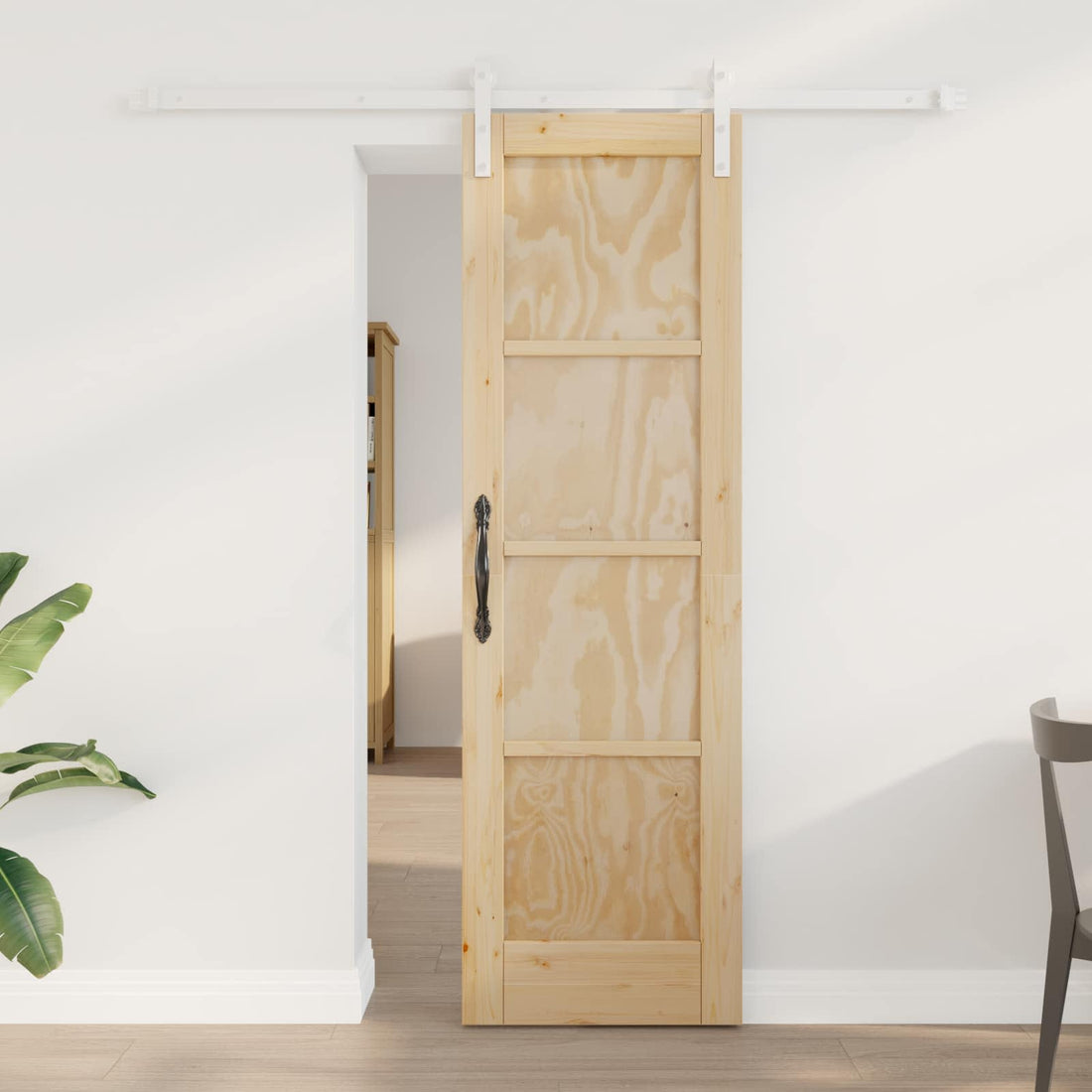 vidaXL Puerta Corredera 61 x 198,5 cm Madera de Pino Maciza