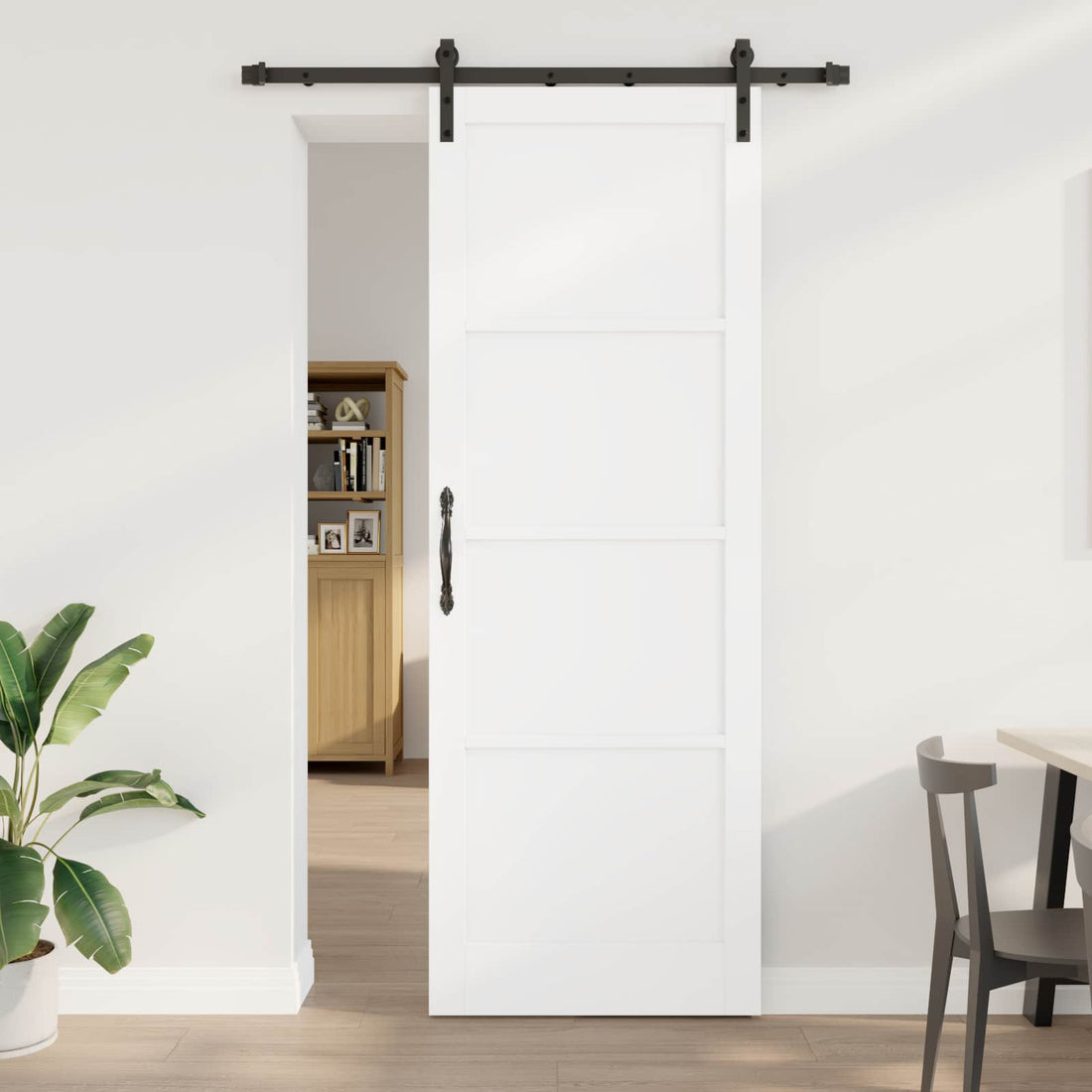 vidaXL Puerta Corredera Blanco 83 x 232 cm Madera de Pino Maciza