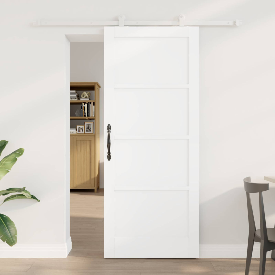 vidaXL Puerta Corredera Blanco 83 x 202 cm Madera de Pino Maciza