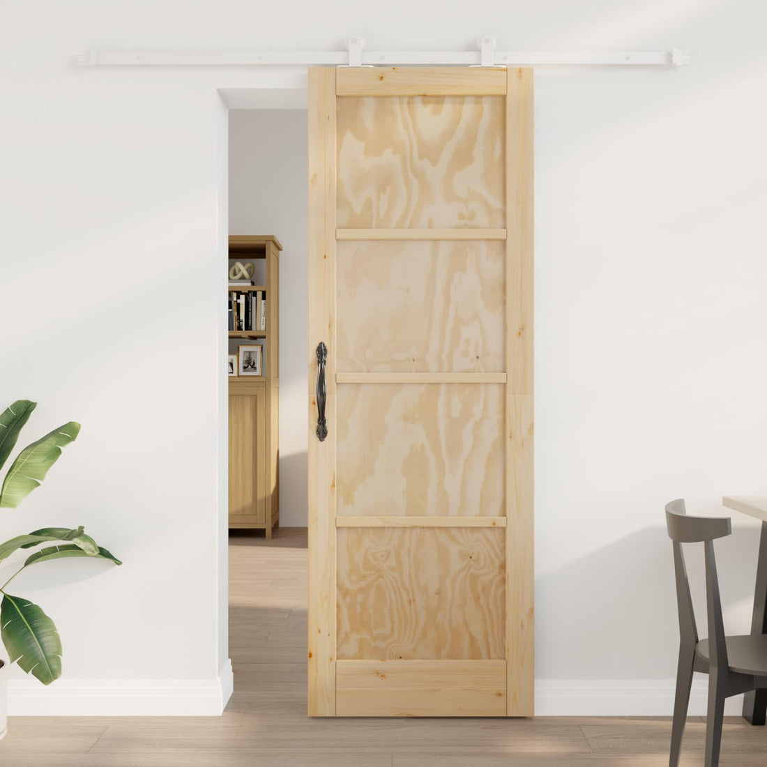vidaXL Puerta Corredera Natural y Blanco 73,5 x 211 cm