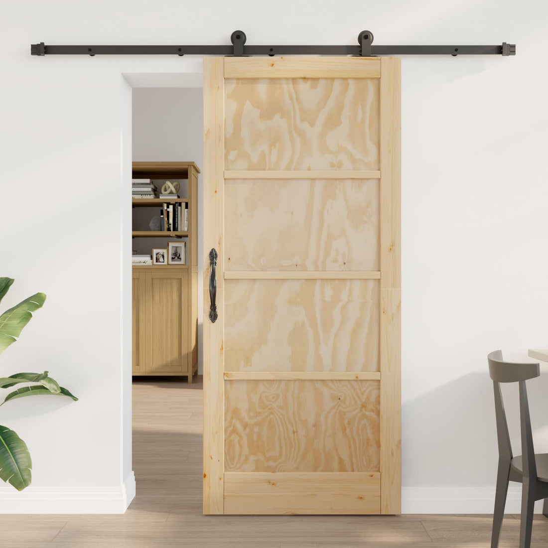 vidaXL Puerta Corredera ORKDAL 86 x 198,5 cm Madera de Pino Maciza