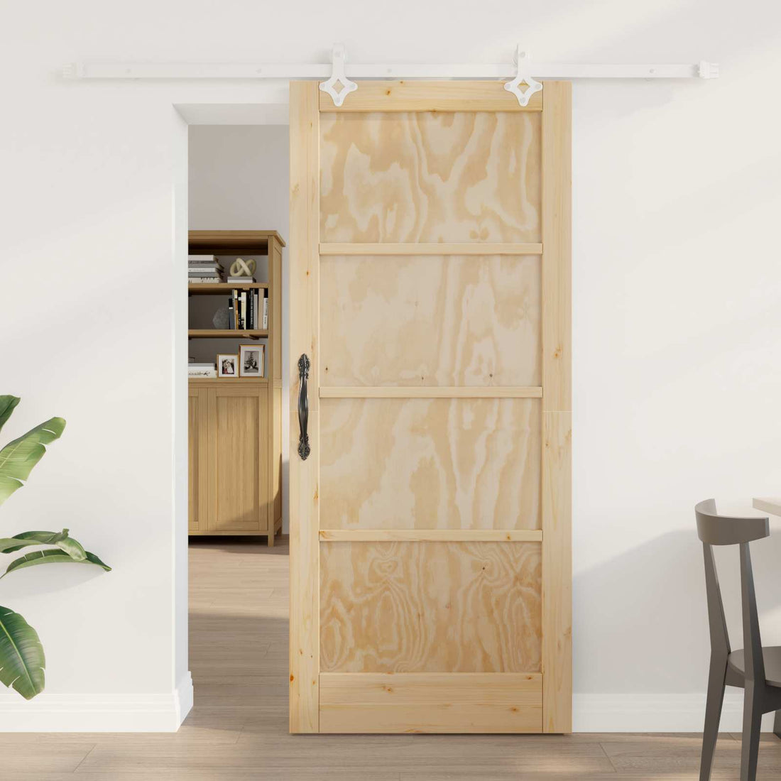 vidaXL Puerta Corredera Natural y Blanco 86 x 198,5 cm