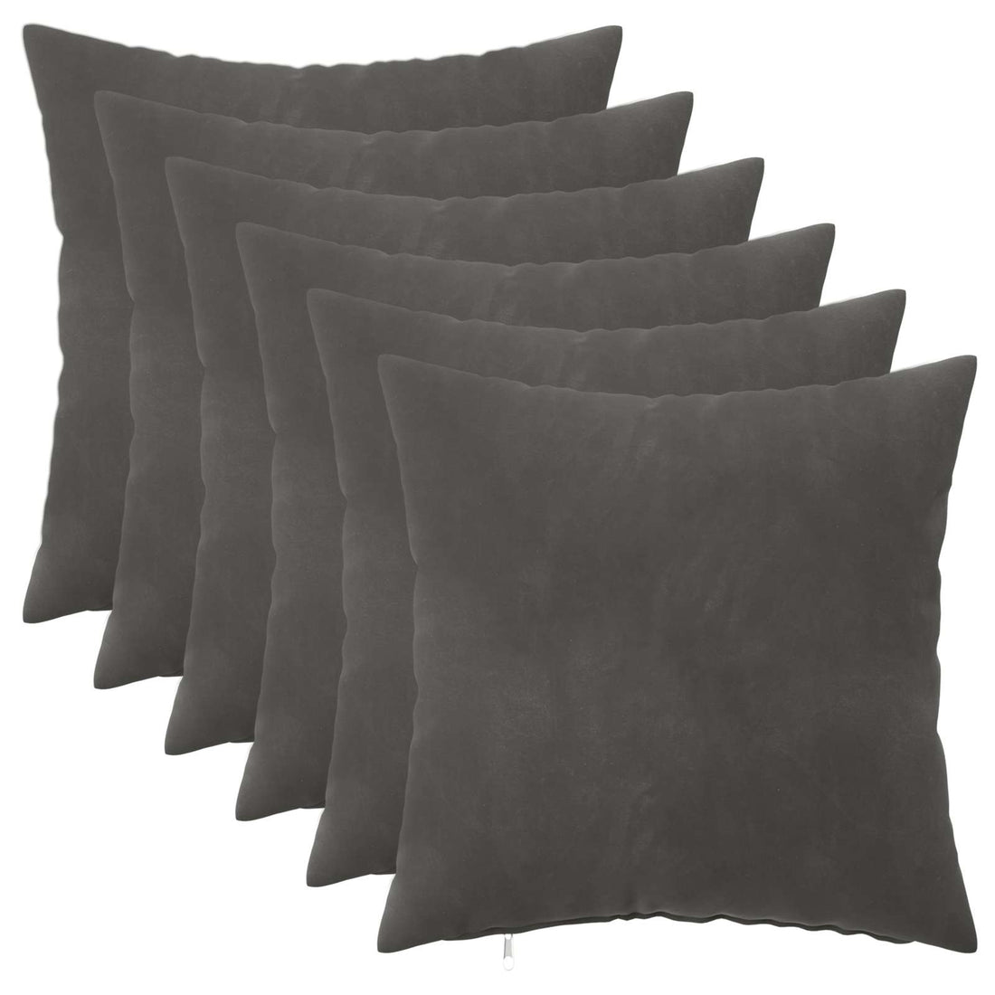 vidaXL Cojín con almohada HEERLEN 6 uds. Gris oscuro Terciopelo