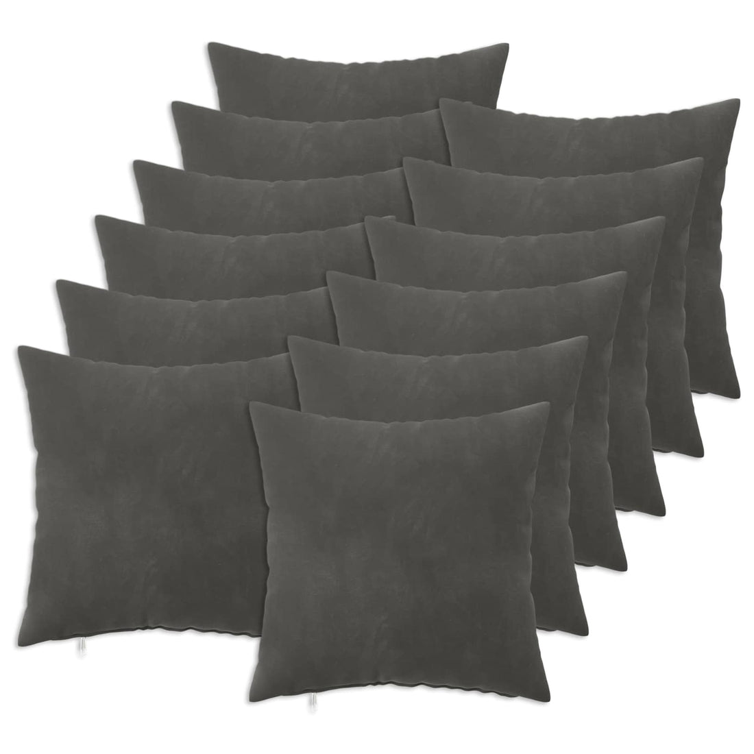 vidaXL Cojín con almohada HEERLEN 12 uds. Gris oscuro Terciopelo