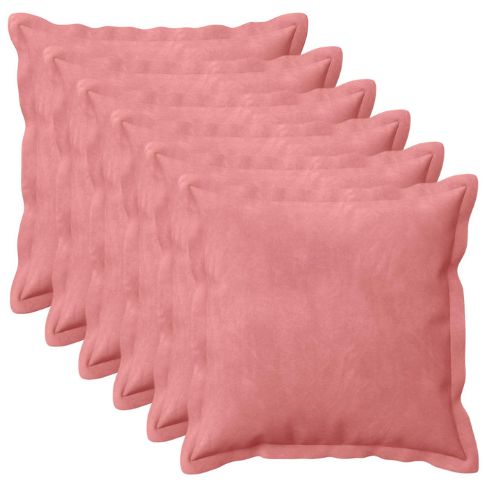 vidaXL Cojín con almohada HOUTEN 6 uds. Rosa Terciopelo