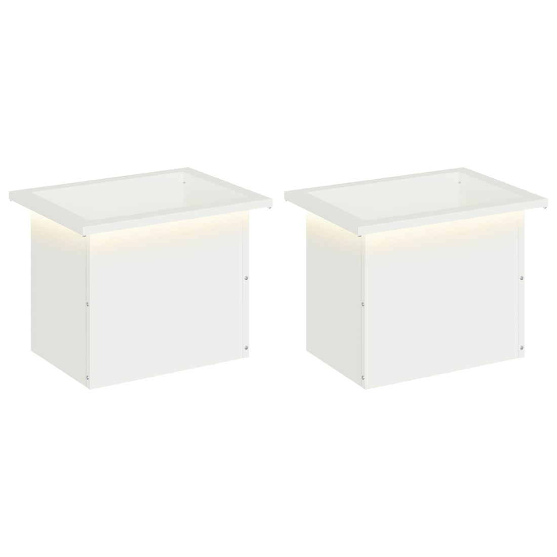 vidaXL Jardinera para jardín con luces LED 2 uds. Blanco