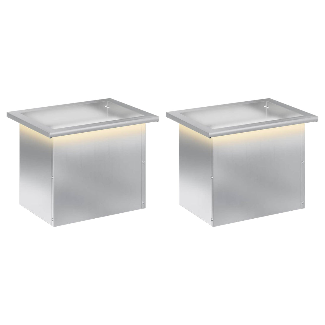 vidaXL Jardinera para jardín con luces LED 2 uds. Plateado