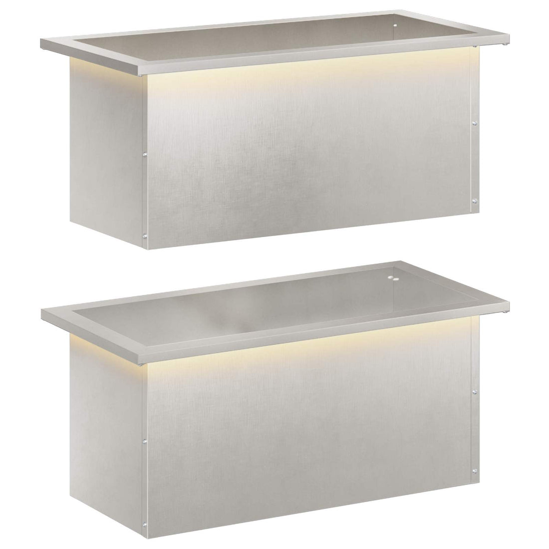 vidaXL Jardinera para jardín con luces LED 2 uds. Plateado
