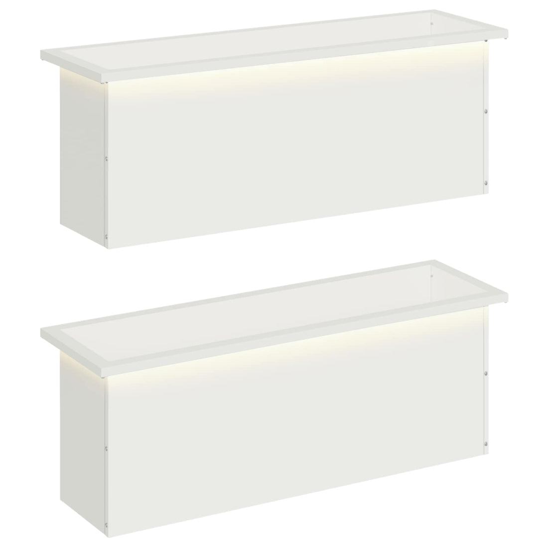 vidaXL Jardinera para jardín con luces LED 2 uds. Blanco