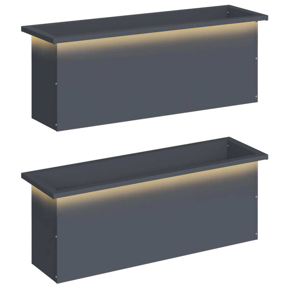 vidaXL Jardinera para jardín con luces LED 2 uds. Antracita