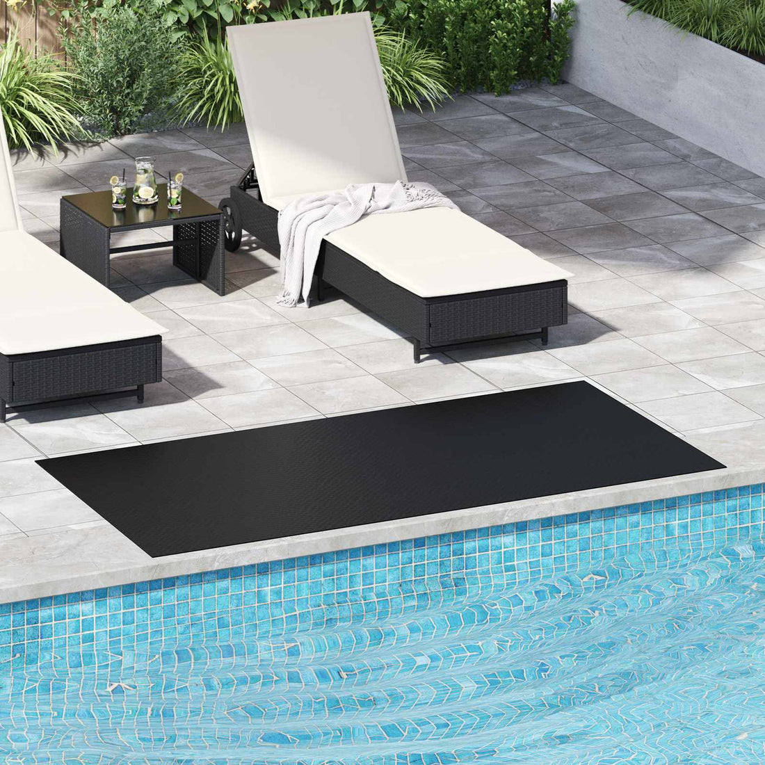 vidaXL Alfombrilla de suelo con diseño de damero Negro 1 x 2 m Goma