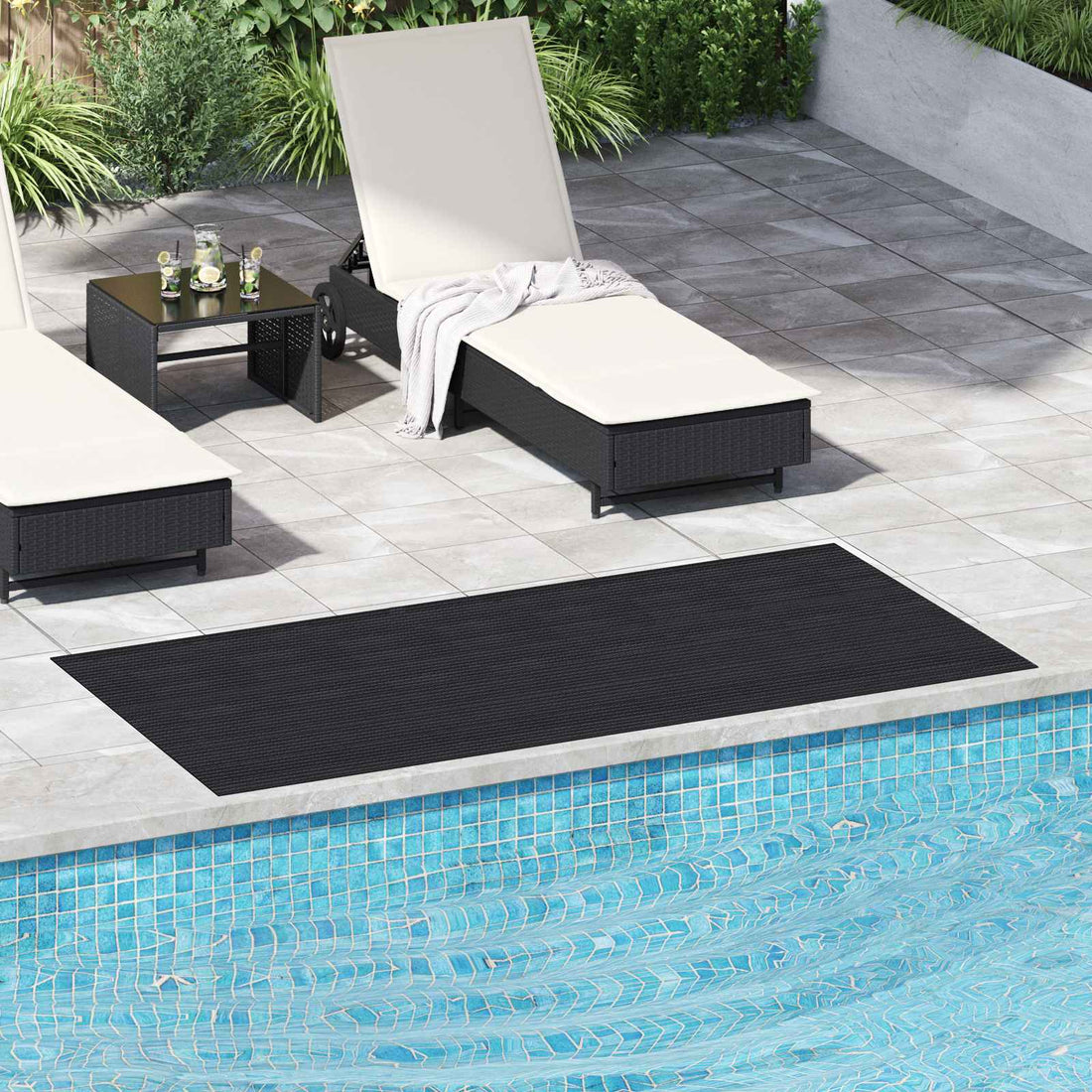 vidaXL Alfombrilla con puntos Negro 1 x 2 m Goma