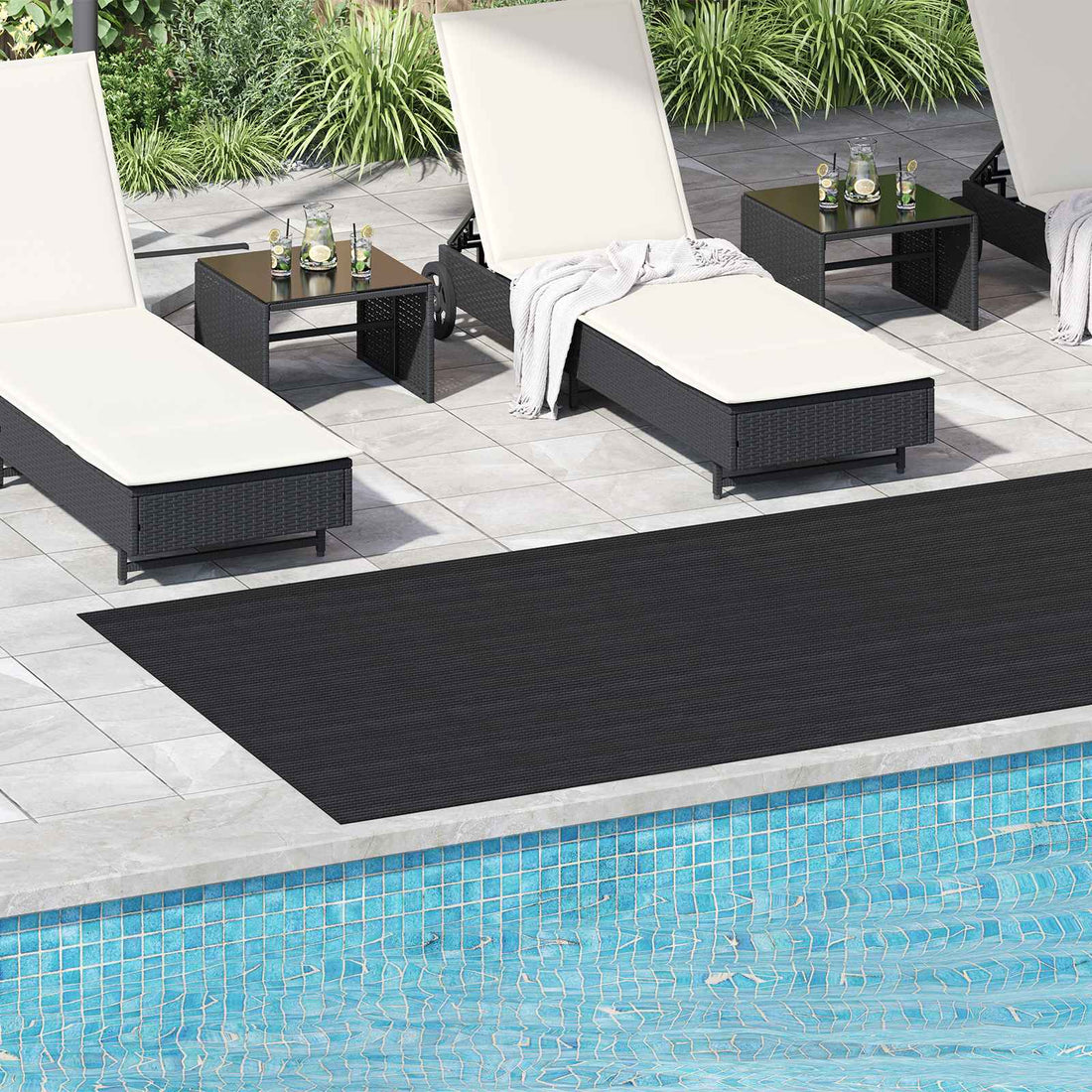 vidaXL Alfombra para el suelo Negro 1,5 x 4 m Goma