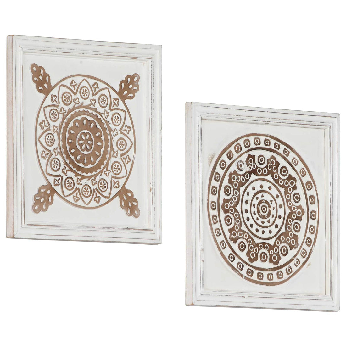 vidaXL Decoración artística 2 uds. 40 x 40 x 1,5 cm Marrón y