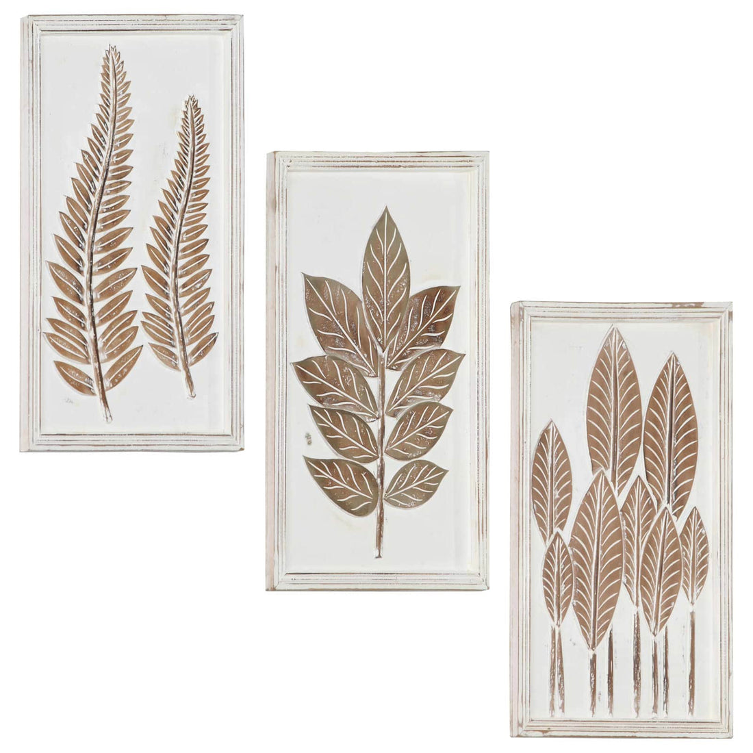 vidaXL Decoración artística 3 uds. 40 x 40 x 1,5 cm Marrón y