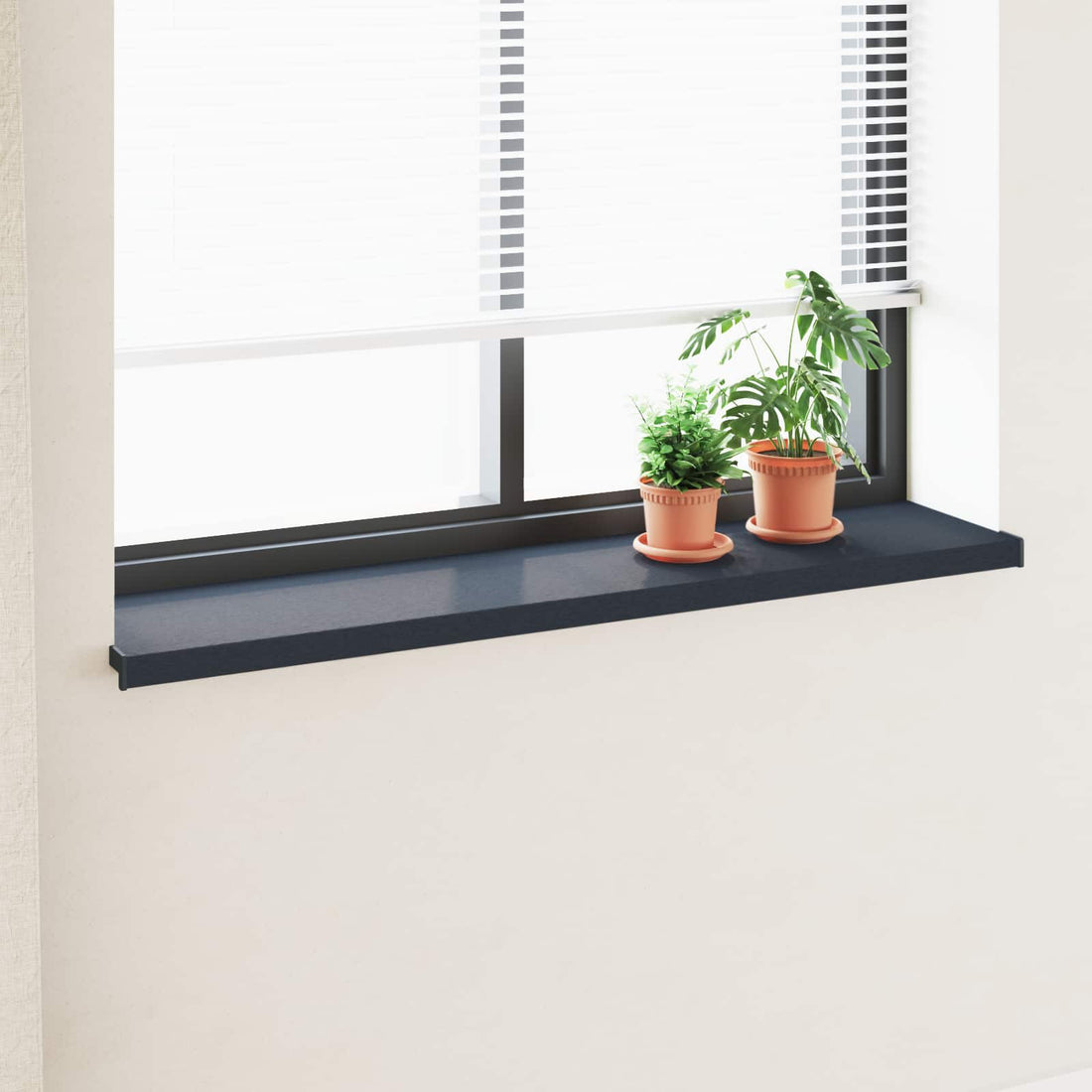 vidaXL Umbral de Ventana Antracita con Vetado de Madera PVC