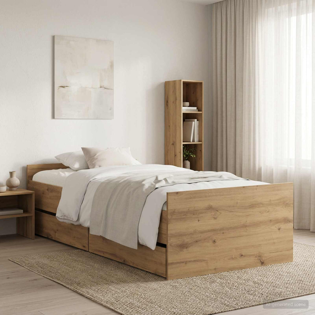 vidaXL Estructura de cama Roble artisan 100 x 200 cm