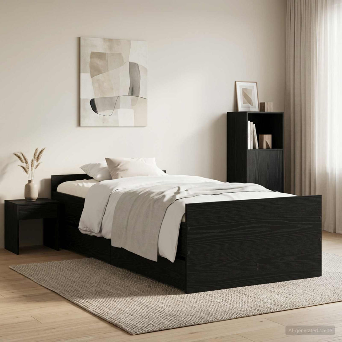 vidaXL Estructura de cama Roble Negro 100 x 200 cm