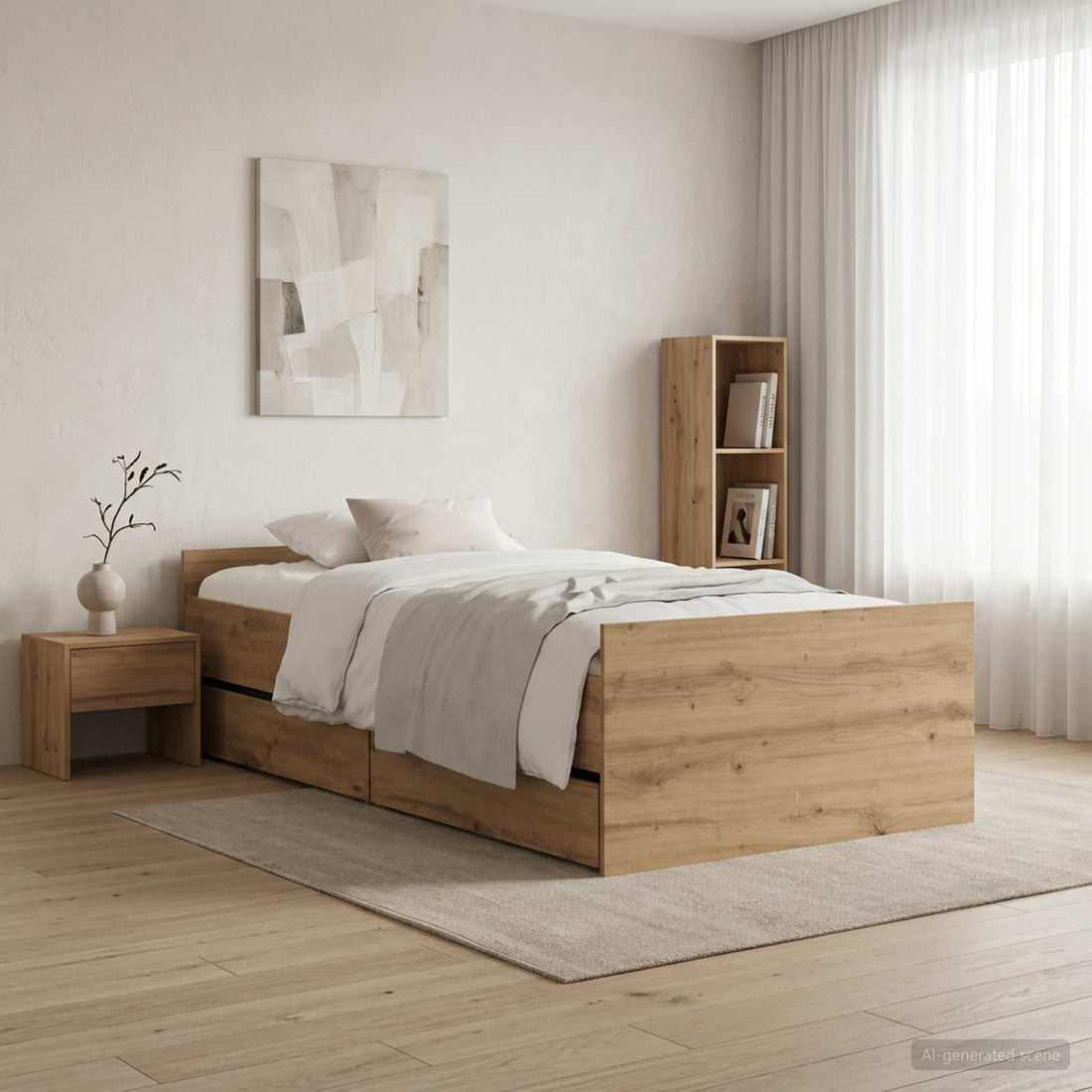 vidaXL Estructura de cama Roble artisan 90 x 200 cm