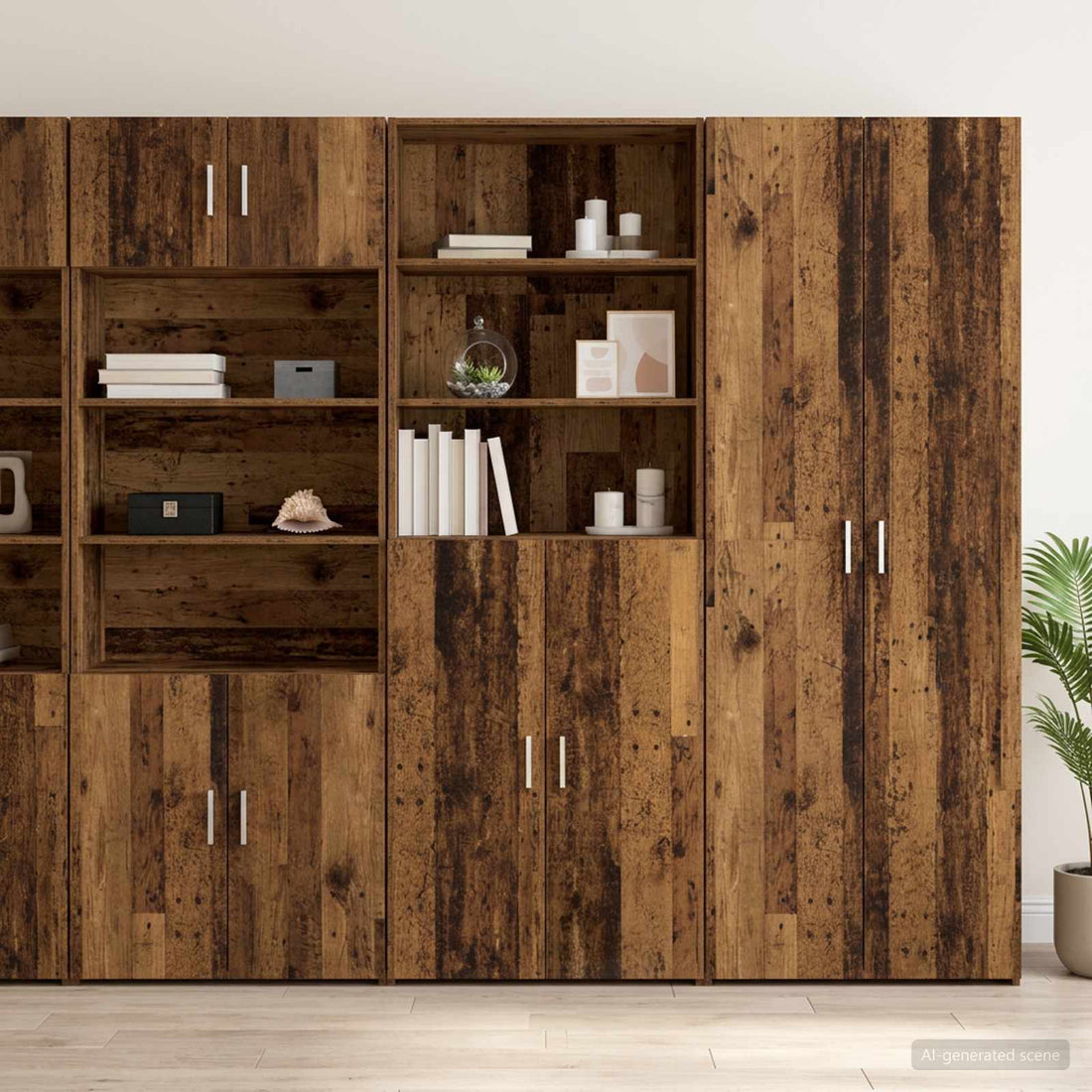vidaXL Aparador alto Madera envejecida 70 x 42,5 x 185 cm