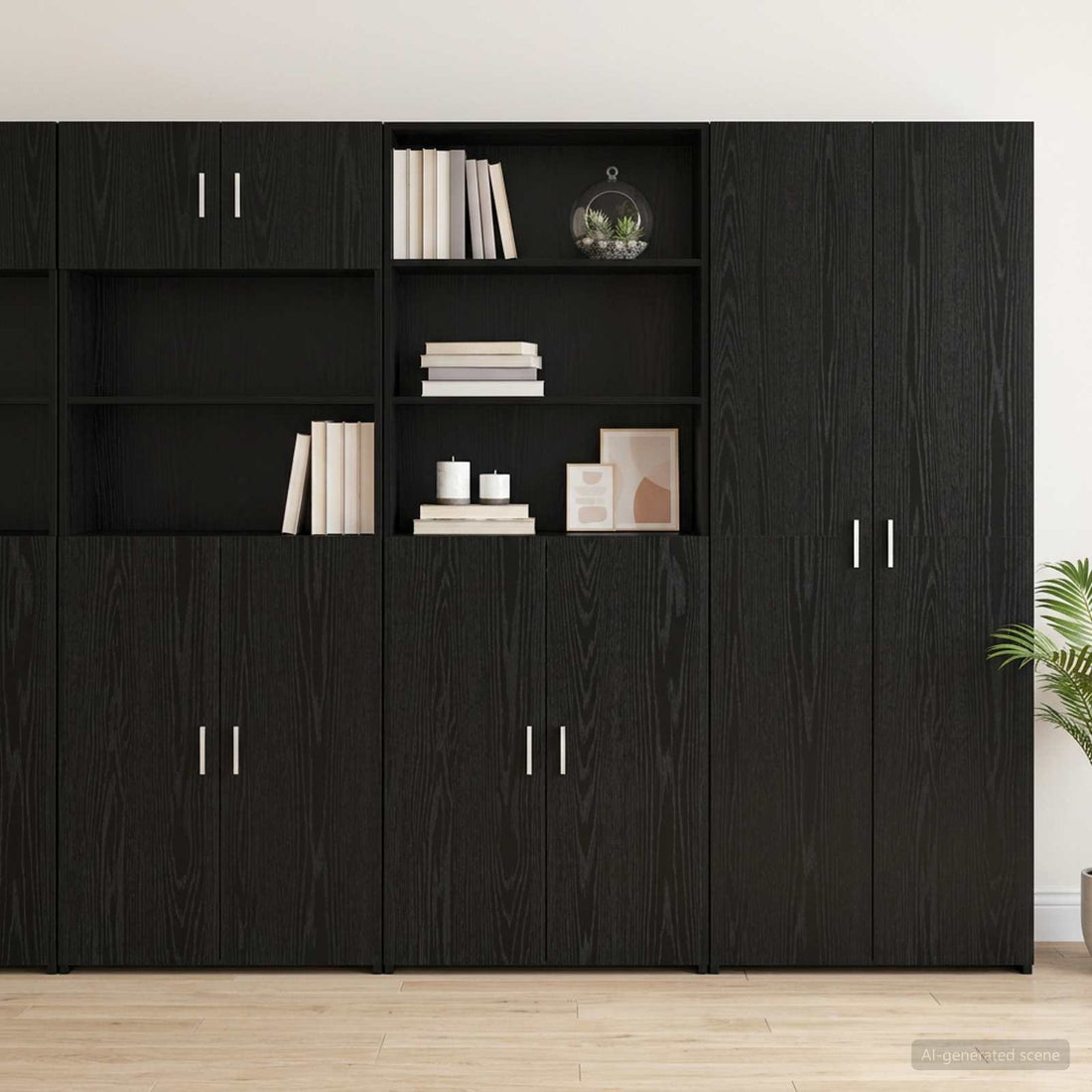 vidaXL Aparador alto Roble Negro 70 x 42,5 x 185 cm