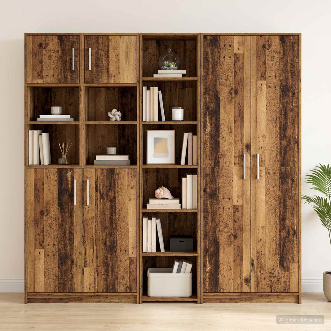 vidaXL Aparador Madera envejecida 40 x 41 x 185 cm