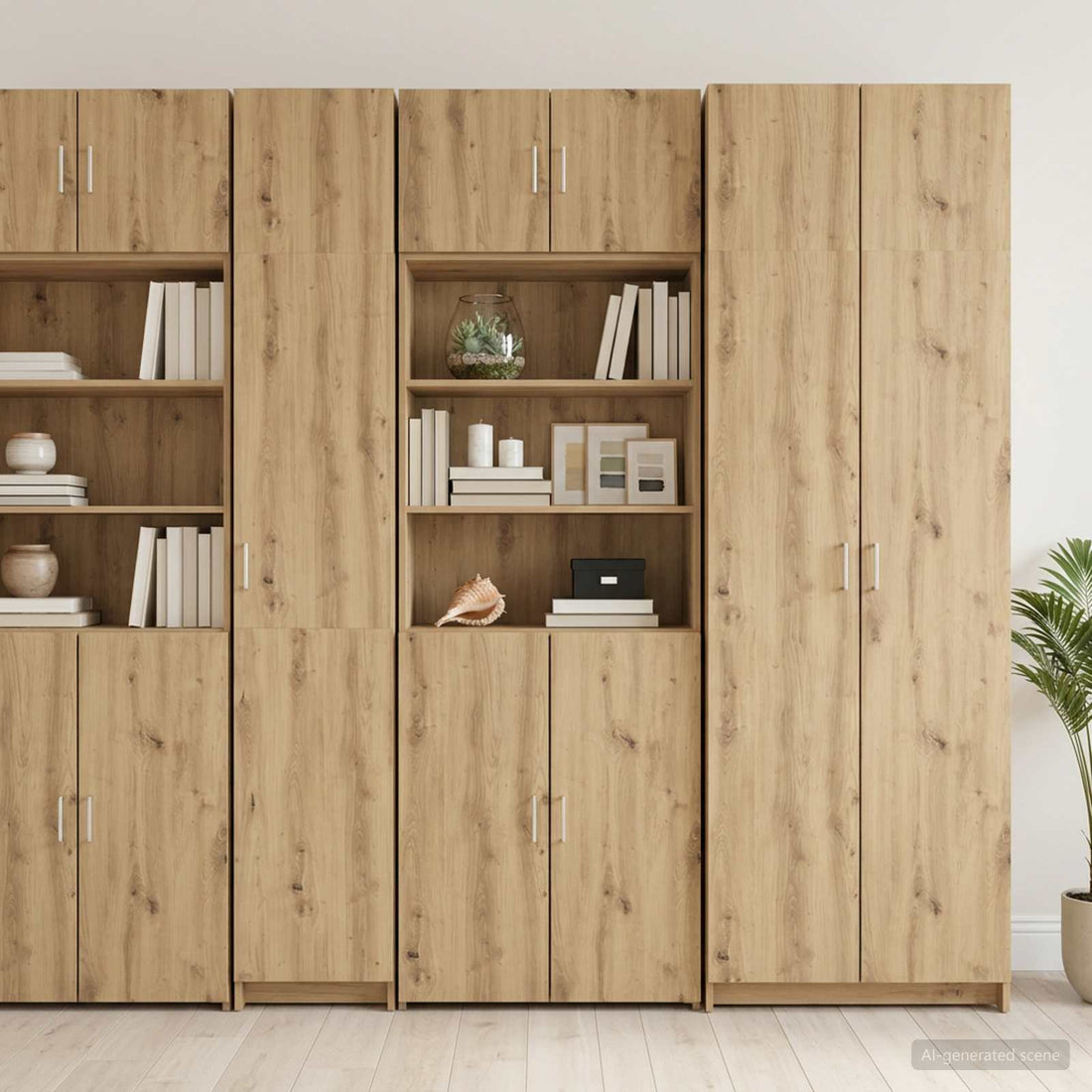 vidaXL Cabinete de almacenamiento con estanterías Roble artisan