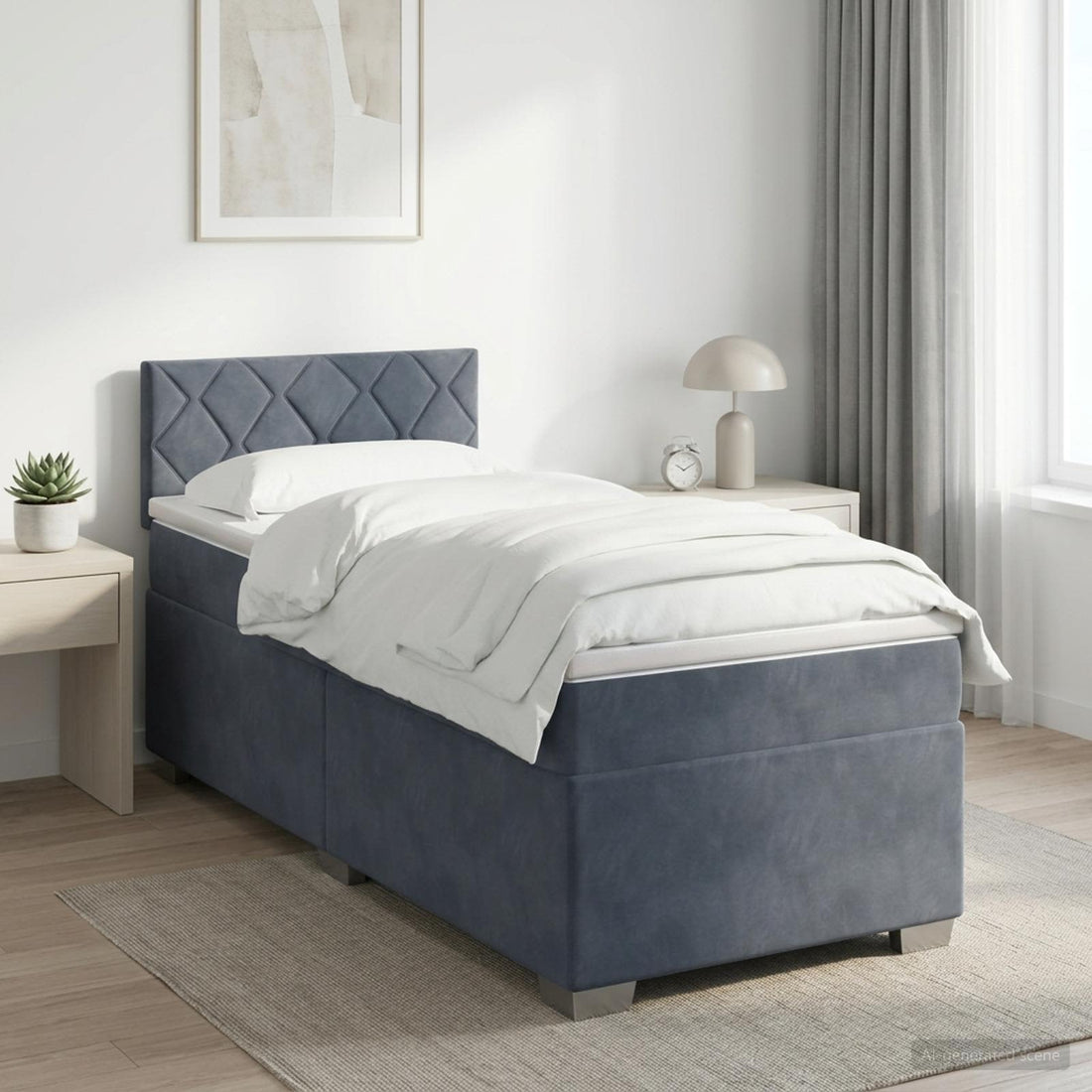 vidaXL Cama box spring con colchón Gris oscuro 90 x 190 cm Terciopelo