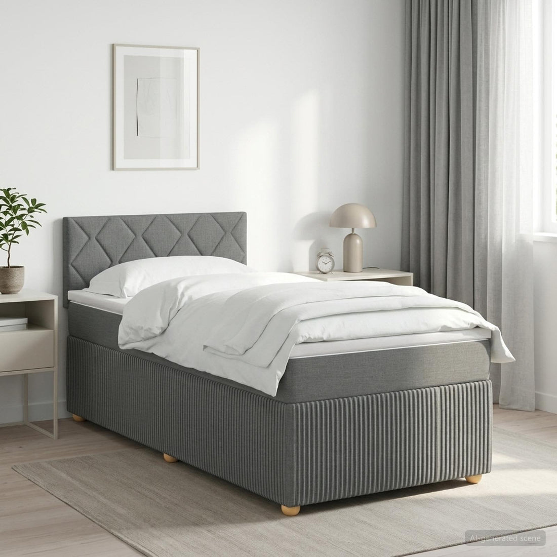 vidaXL Cama box spring con colchón Gris oscuro 90 x 190 cm Tela