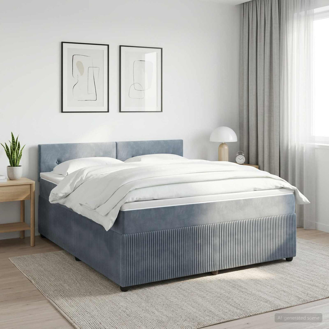 vidaXL Cama box spring con colchón Gris oscuro 180 x 200 cm Terciopelo