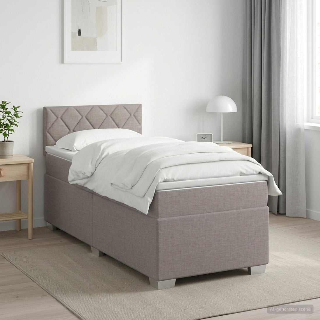vidaXL Cama con Base Tapizada, Colchón y Luz LED Topo 80 x 200 cm Tela