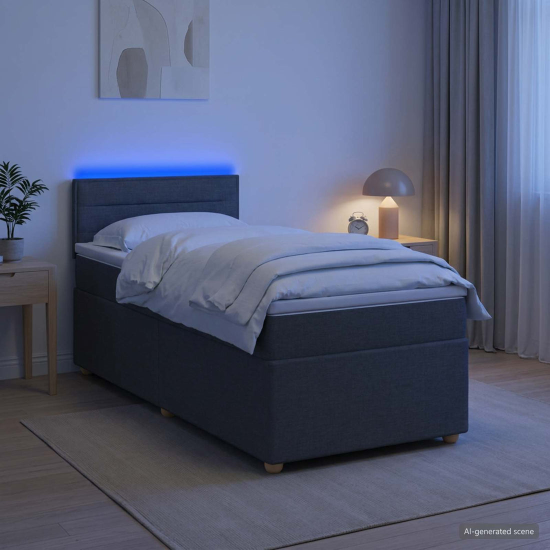 vidaXL Cama box spring con colchón Gris oscuro 80 x 200 cm Tela