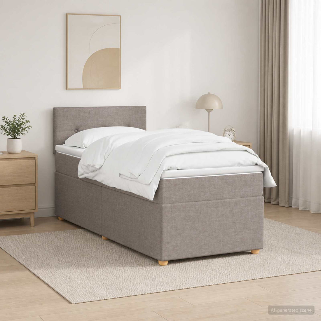 vidaXL Cama box spring con colchón con tiras LED Topo 80 x 200 cm Tela