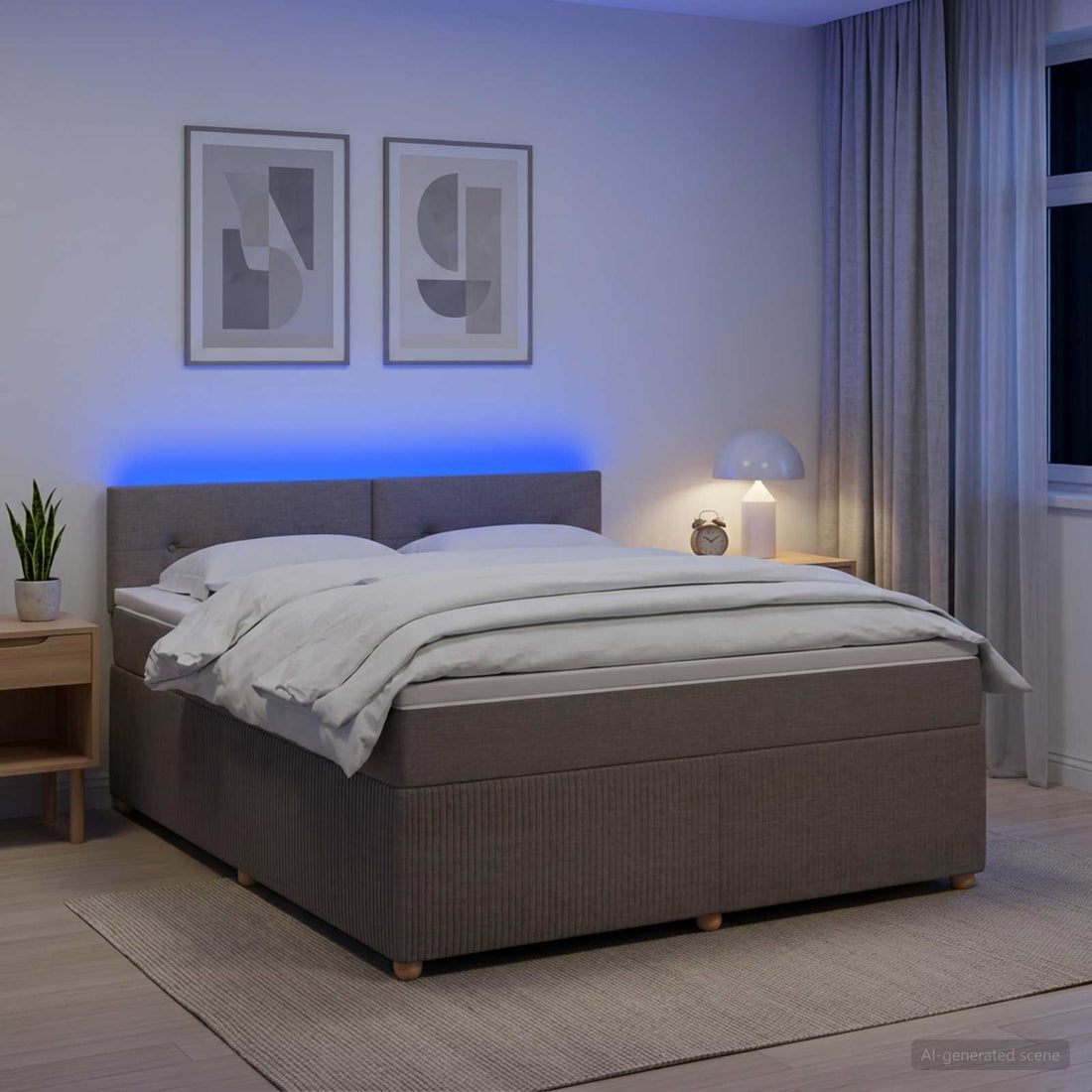 vidaXL Cama box spring con colchón con cabecera Topo 160 x 200 cm Tela