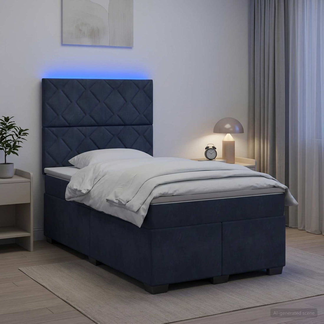 vidaXL Cama box spring con colchón Gris oscuro 120 x 200 cm Terciopelo