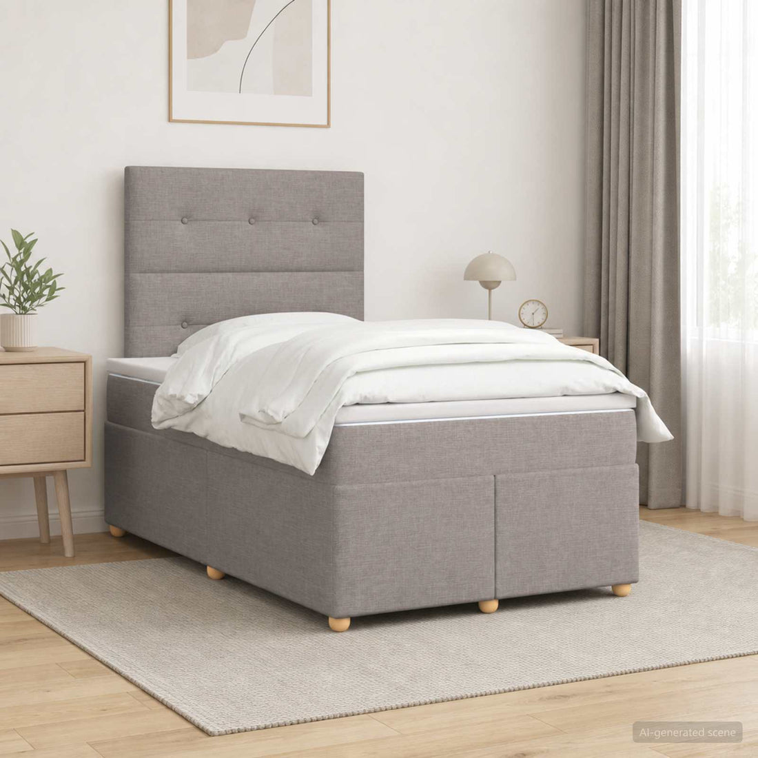 vidaXL Cama box spring con colchón con cabecera Topo 120 x 190 cm Tela