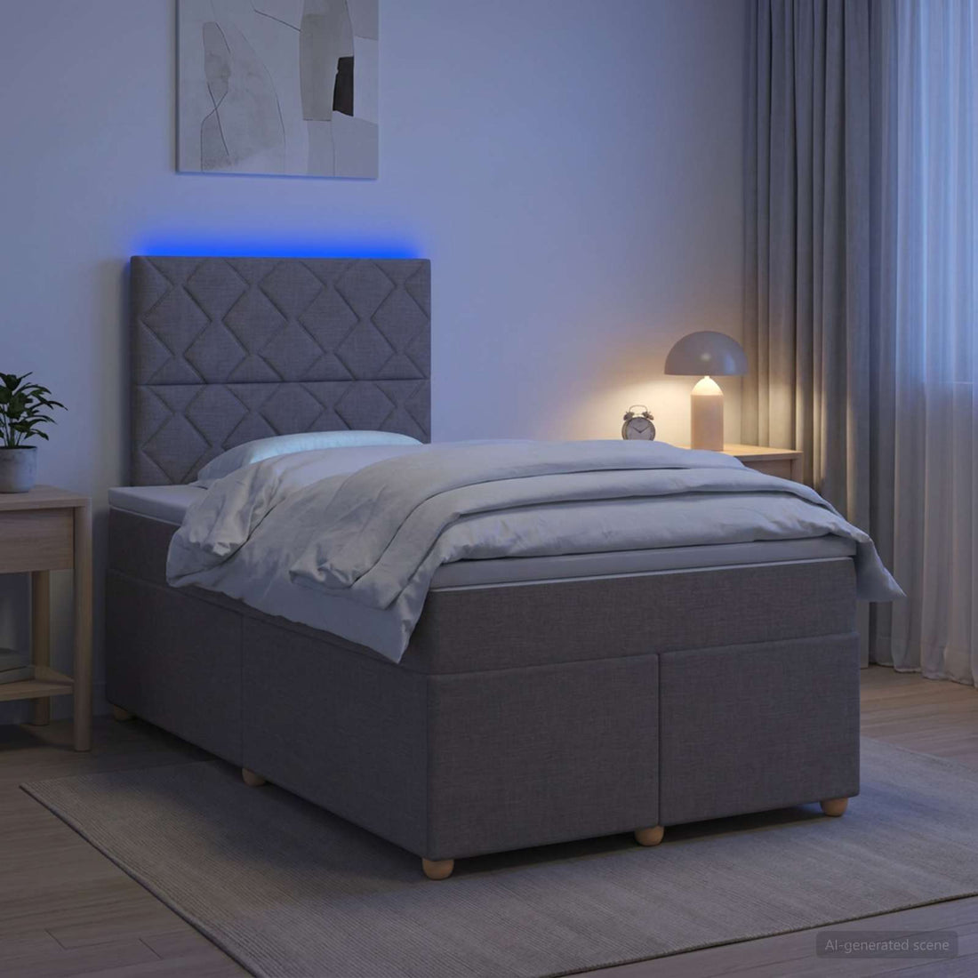 vidaXL Cama box spring con colchón con cabecera Topo 120 x 200 cm Tela