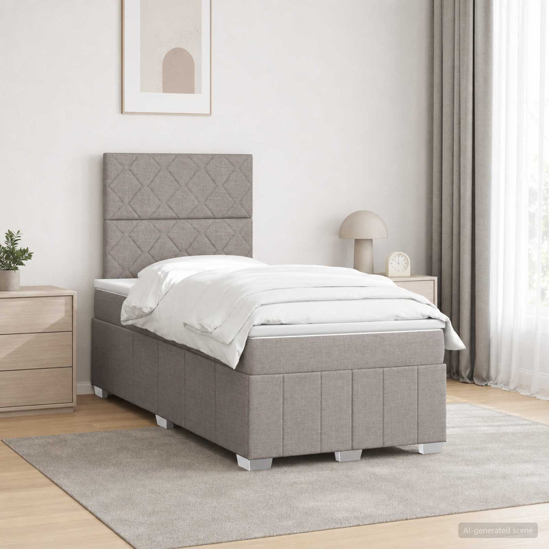 vidaXL Cama de muelles con LED y colchón Topo 120 x 190 cm Tela