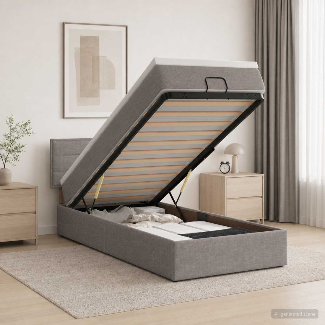 vidaXL Cama otomana con colchón con cabecera Topo 80 x 200 cm Tela