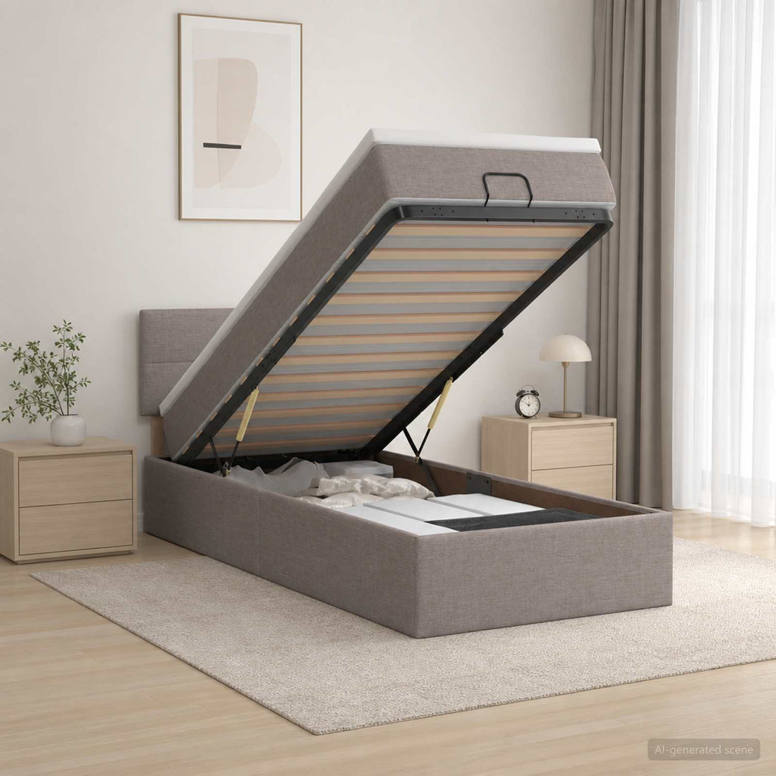 vidaXL Cama tipo otomana con colchón y LED Topo 80 x 200 cm Tela