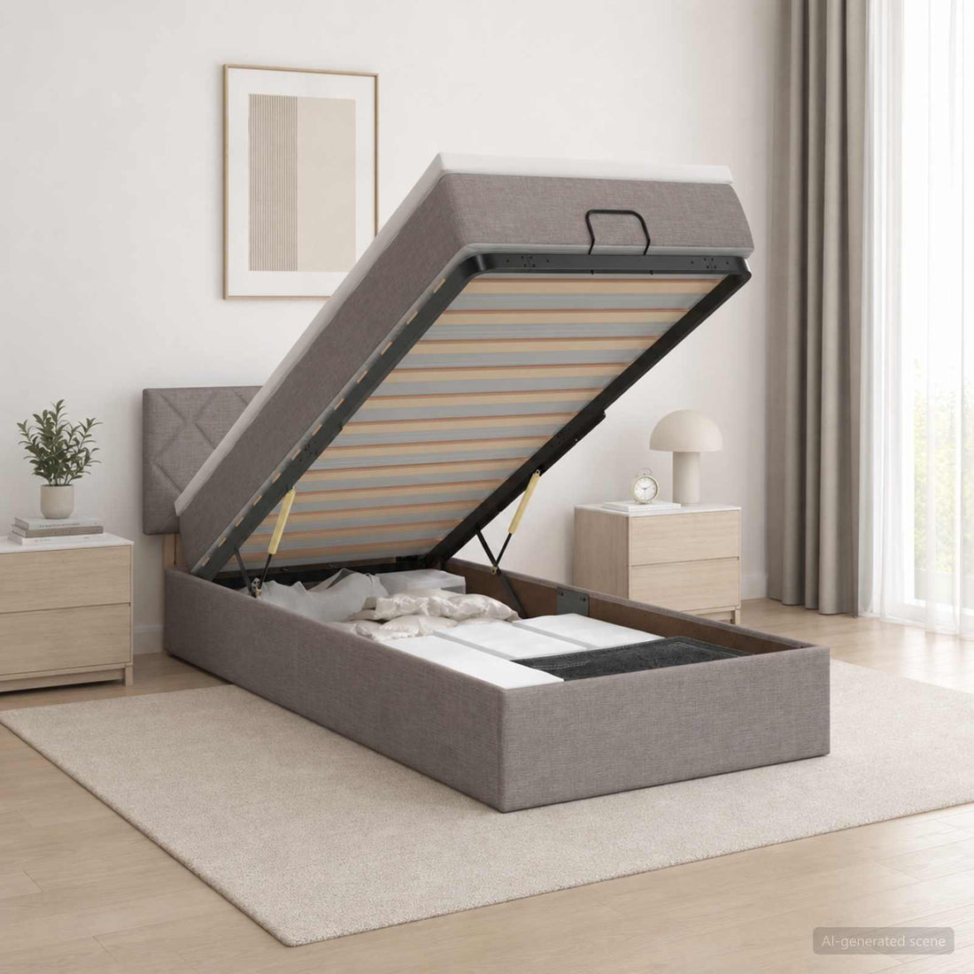 vidaXL Cama otomana con colchón con cabecera Topo 80 x 200 cm Tela