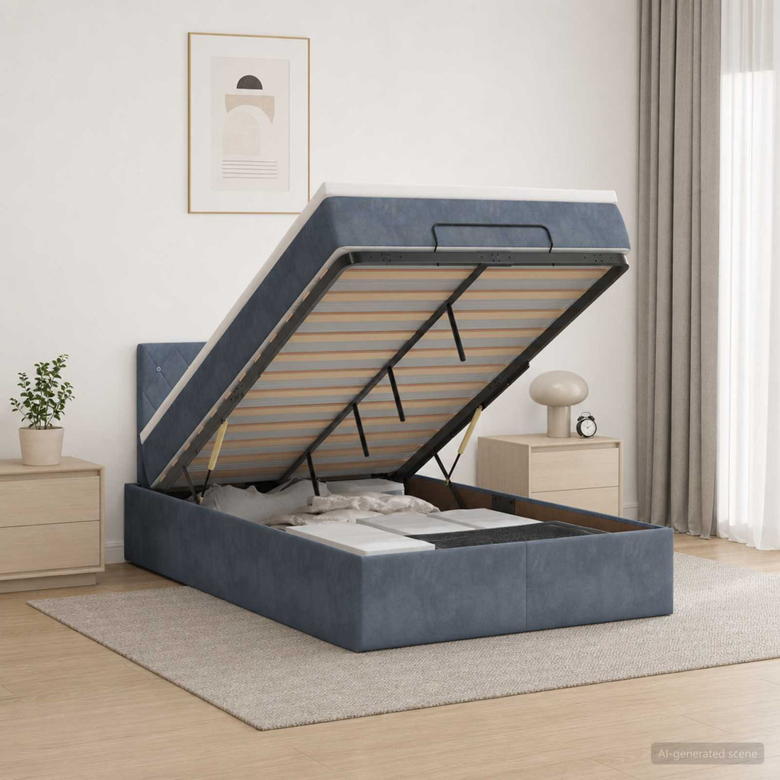 vidaXL Cama otomana con colchón Gris oscuro 120 x 190 cm Terciopelo