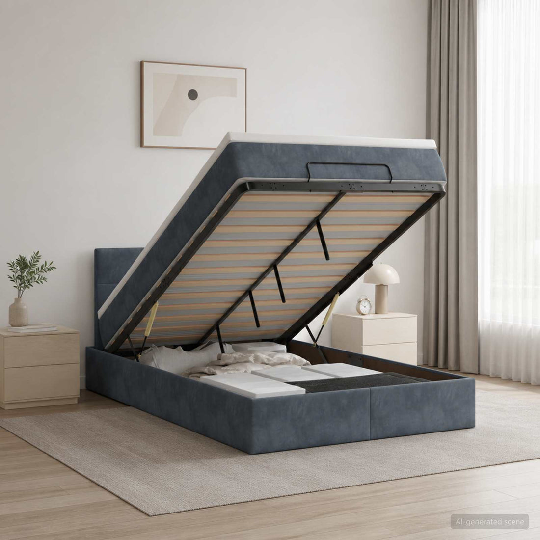 vidaXL Cama otomana con colchón Gris oscuro 120 x 190 cm Terciopelo