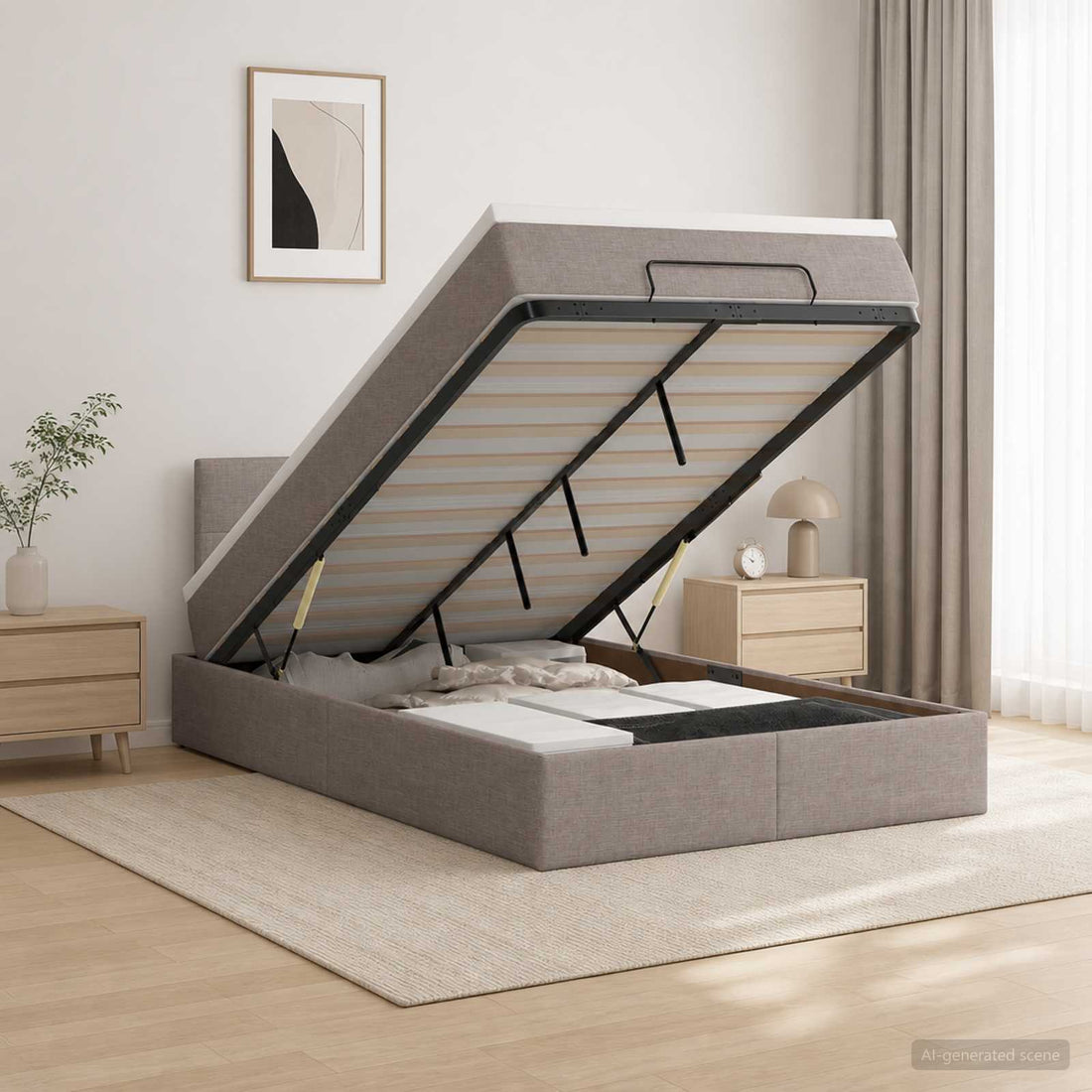 vidaXL Cama otomana con colchón con cabecera Topo 120 x 200 cm Tela